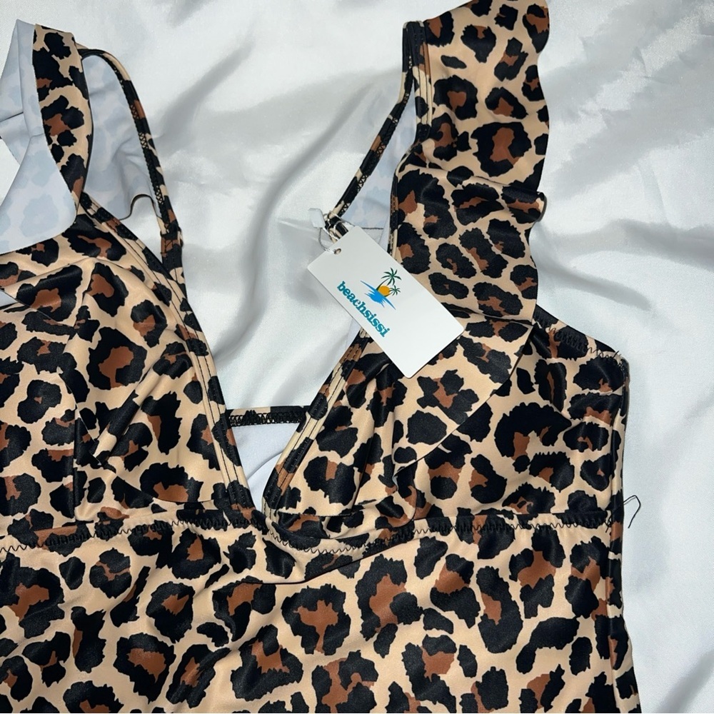 Leopard Print Women's Tankini M, nwt - Picture 2 of 7